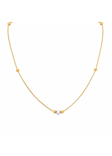22KT YELLOW GOLD CHAIN WITH INTERSPERSED BALLS